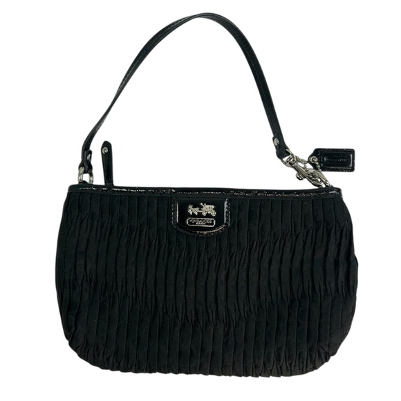 Coach Black Pleated Clutch Wristlet - Picture 1 of 10